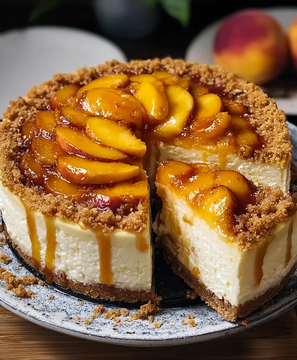 Peach Cobbler Cheesecake - A Heavenly Dessert