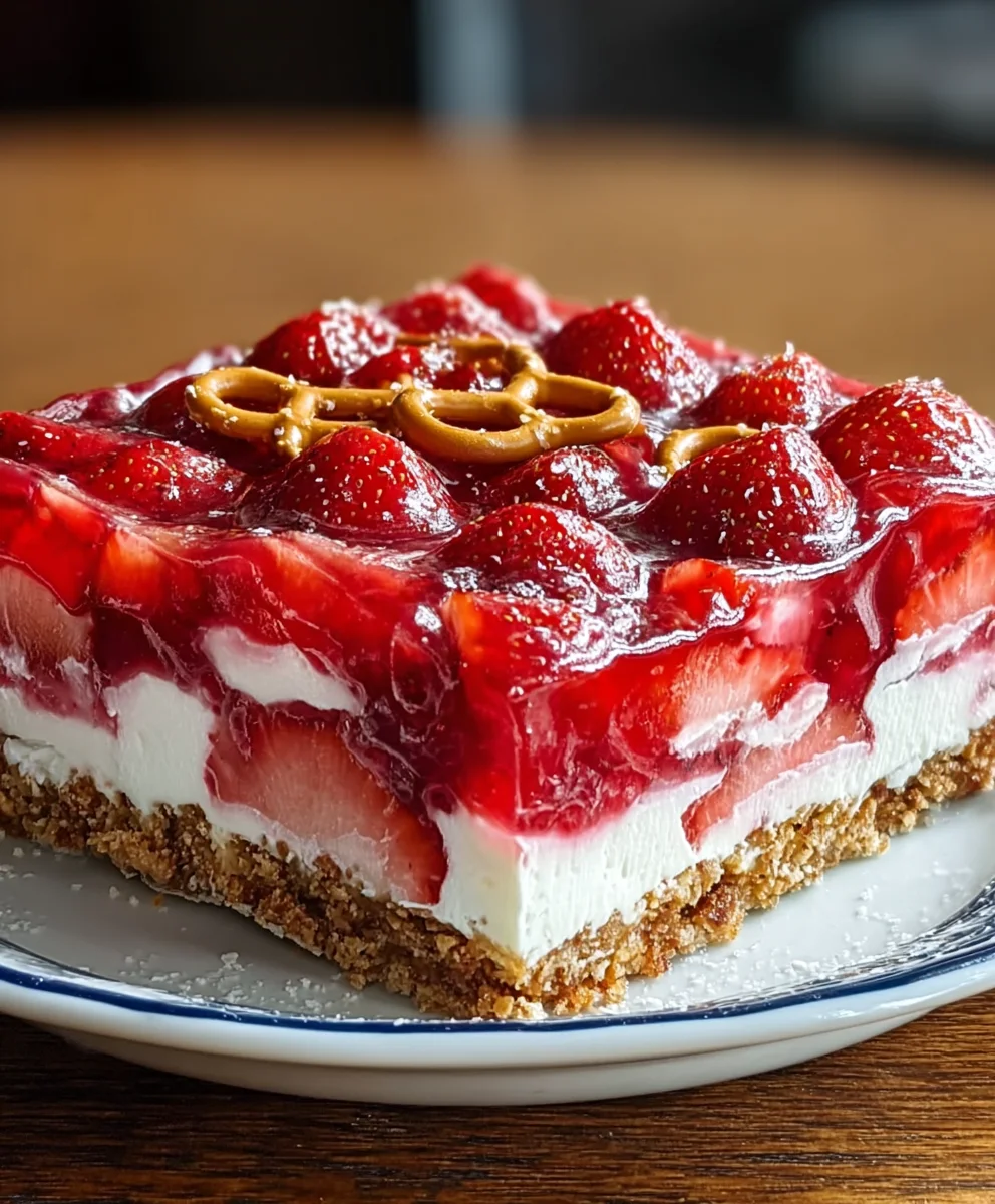 Strawberry Pretzel Salad - Sweet-Salty Dessert Delight