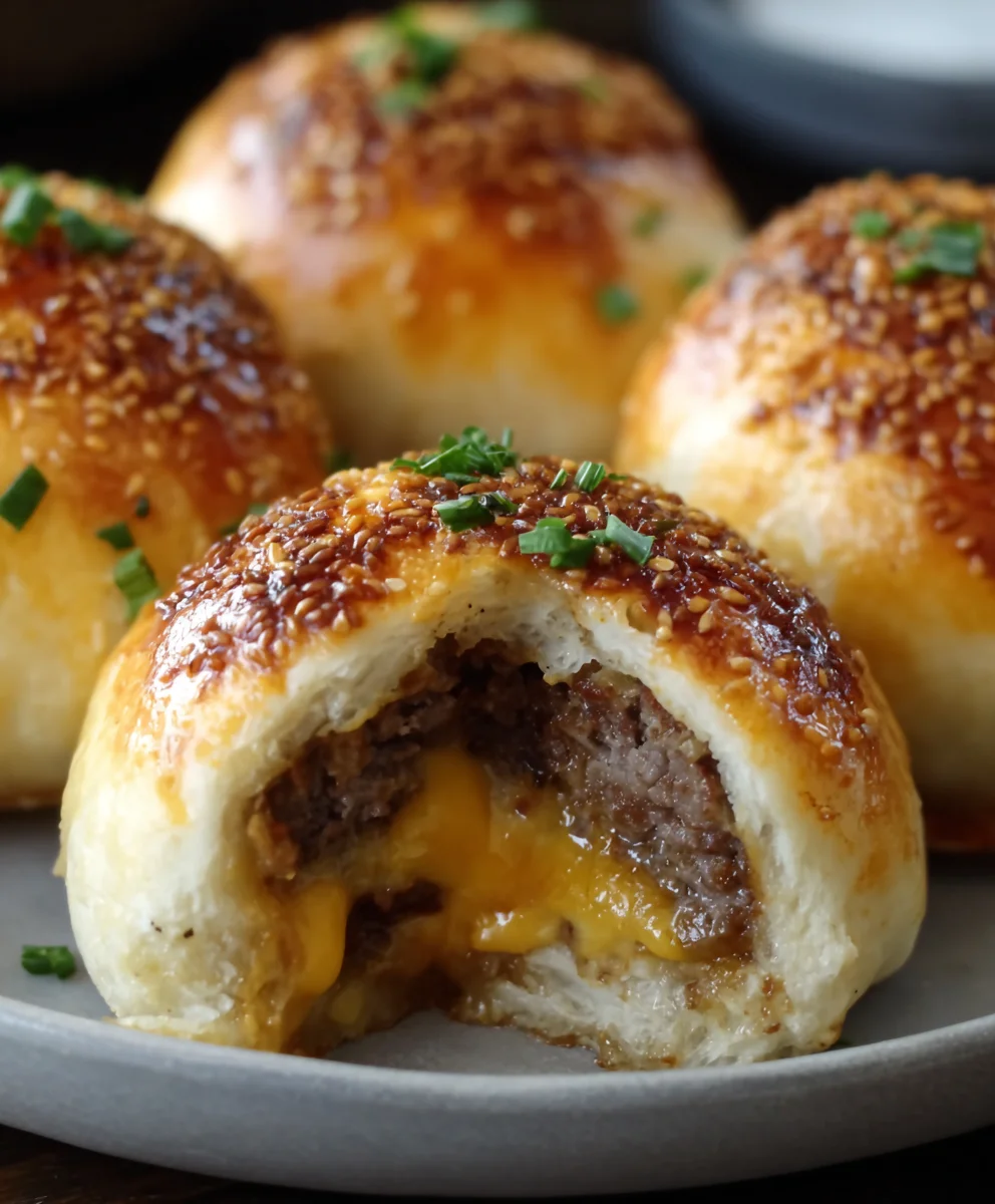 Garlic Parmesan Cheeseburger Bombs-Easy Beef Bites