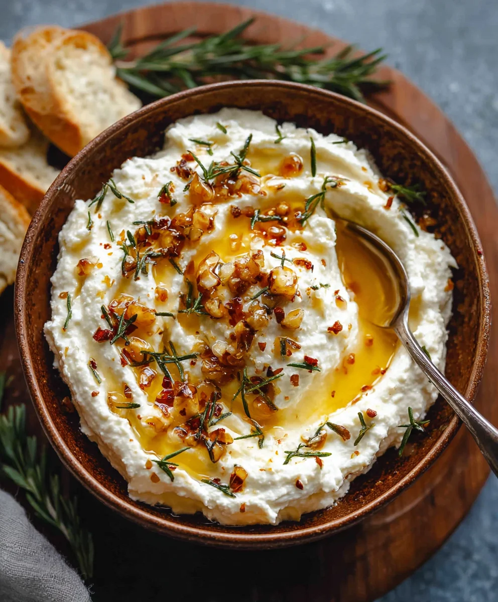 Spicy Ricotta Hot Honey Dip-Creamy & Delicious