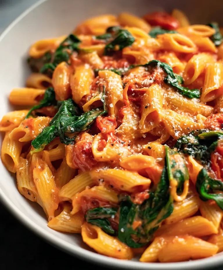 Creamy Tomato Spinach Pasta Recipe – Easy & Delicious