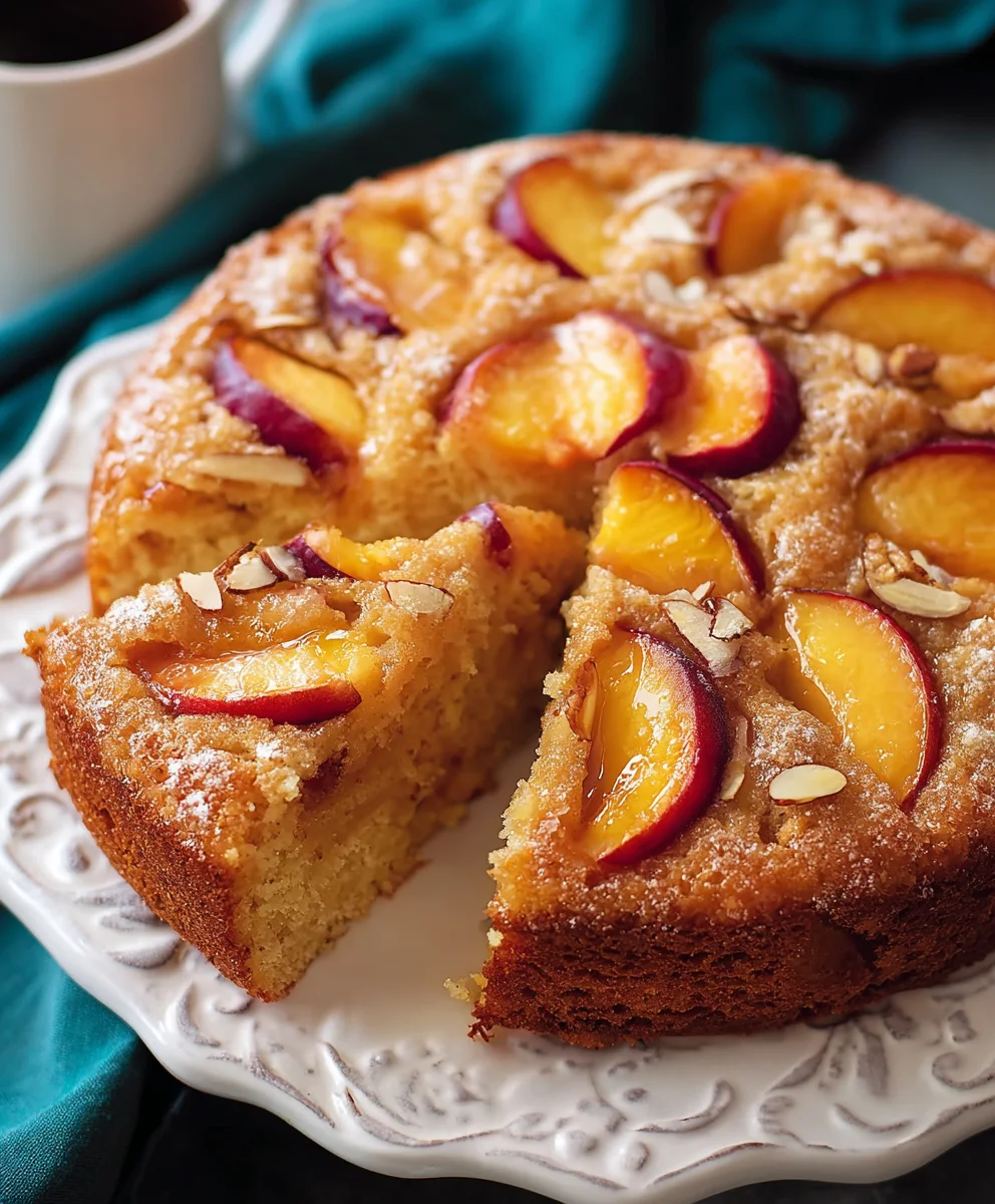 Vegan Peach Coffee Cake-Easy & Delicious Recipe