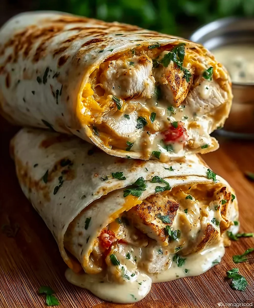 Cheesy Garlic Chicken Wraps-Easy Dinner Idea