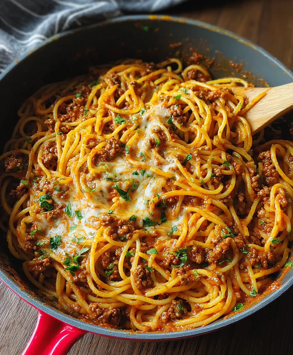 Easy One Pot Taco Spaghetti - Dinner Done