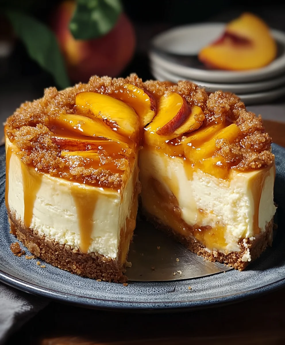 Peach Cobbler Cheesecake - A Heavenly Dessert