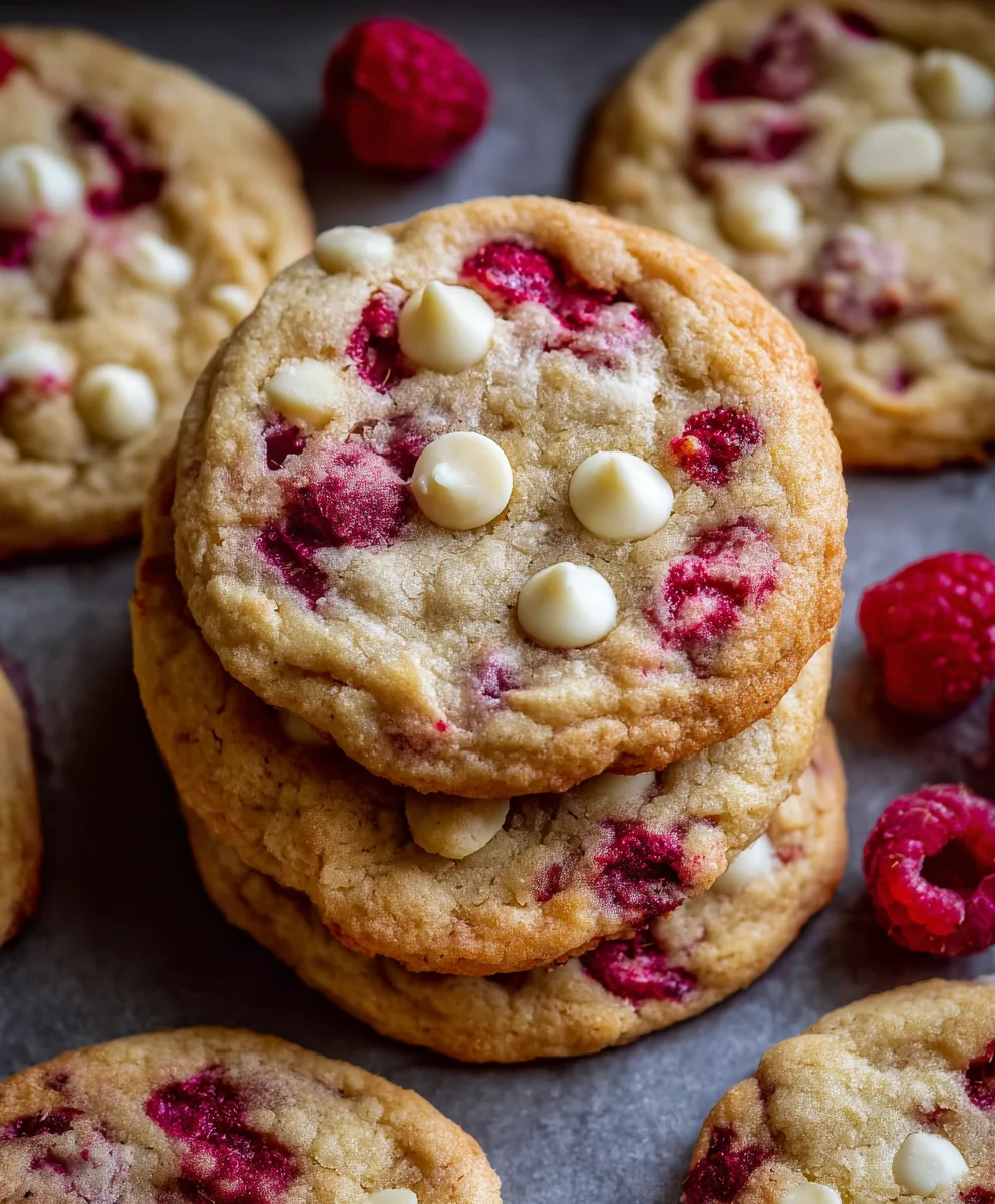 Raspberry White Chocolate Cookies-Easy Recipe