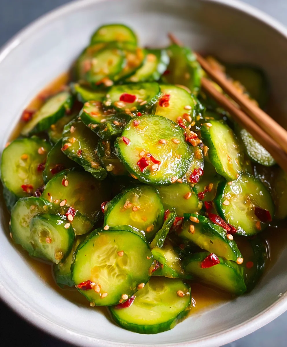 Easy Asian Beef-Infused Cucumber Salad