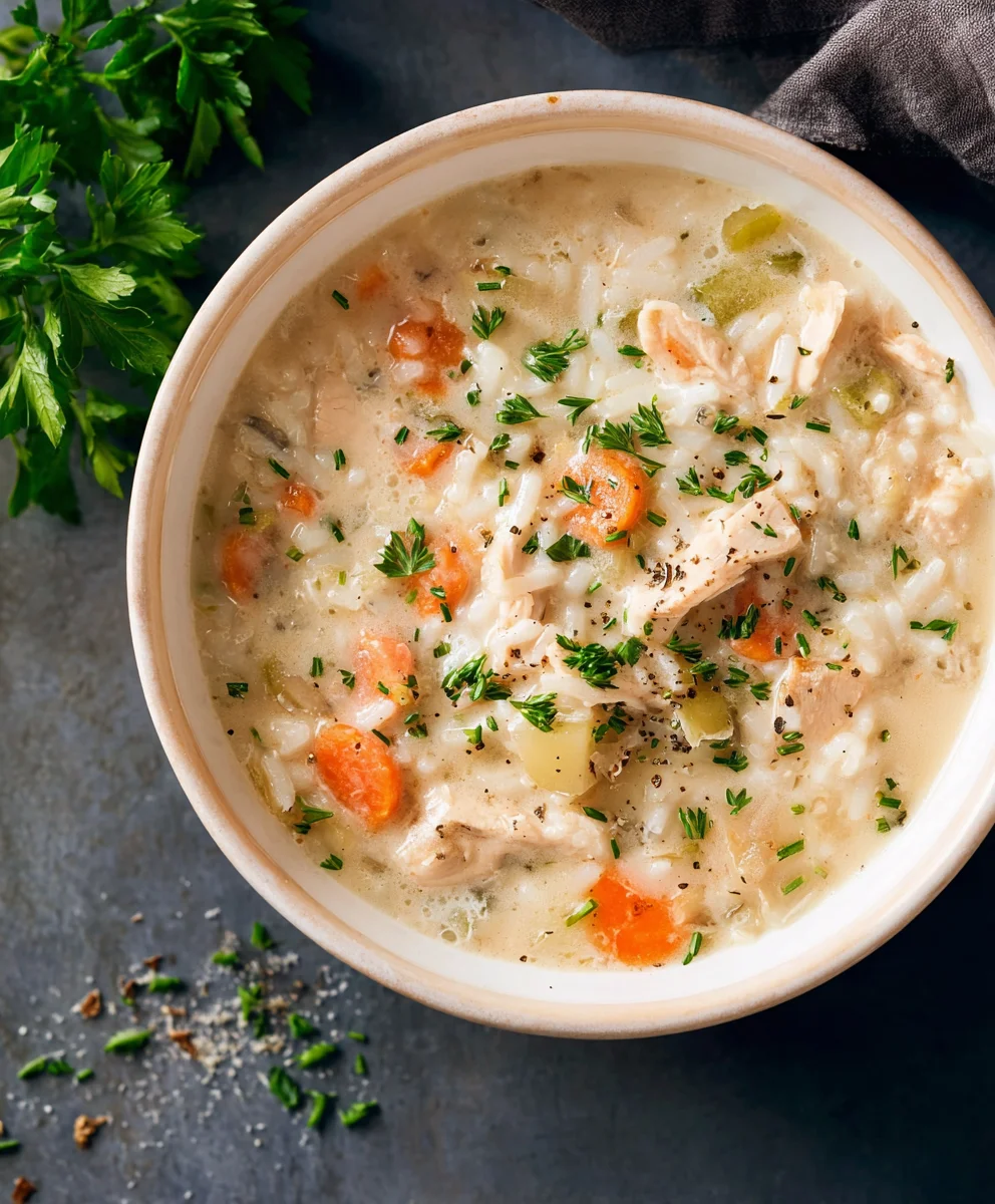 Creamy Chicken Rice Soup - Easy Comfort Food