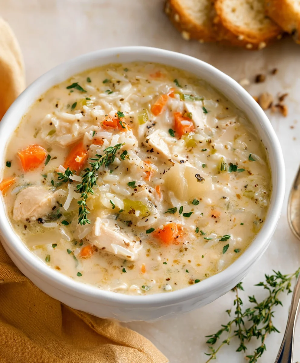 Creamy Chicken Rice Soup - Easy Comfort Food