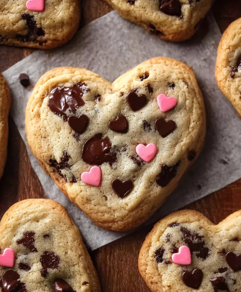 Heart-Shaped Chocolate Chip Cookies-Easy Recipe