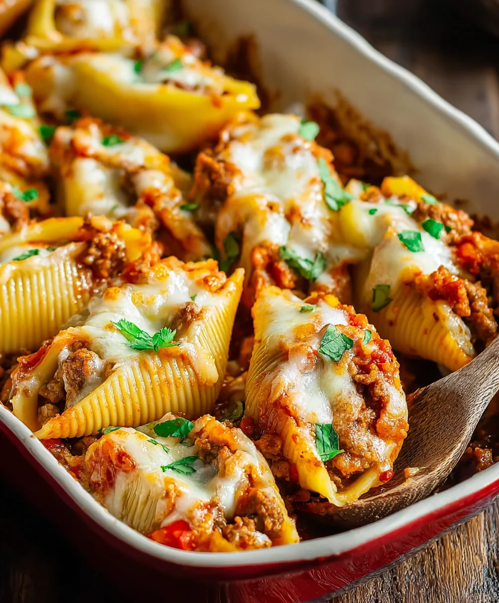Easy Beef Taco Stuffed Shells-Family Favorite