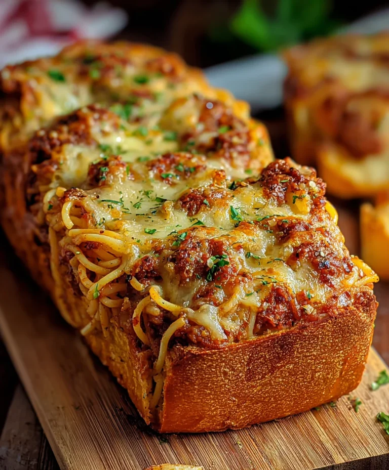 Spaghetti Stuffed Garlic Bread – Ultimate Comfort Food