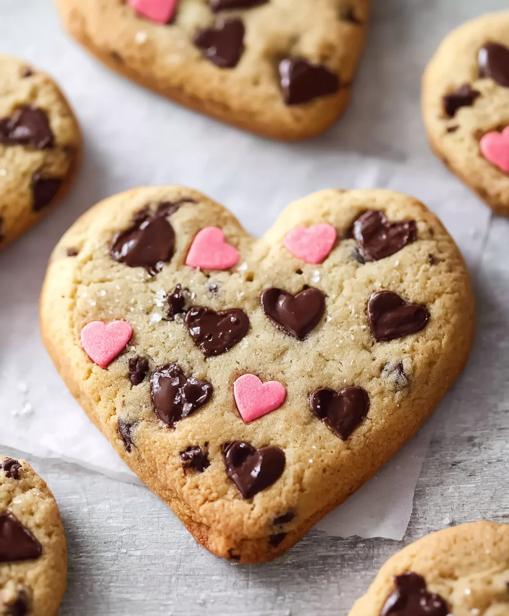 Heart-Shaped Chocolate Chip Cookies-Easy Recipe