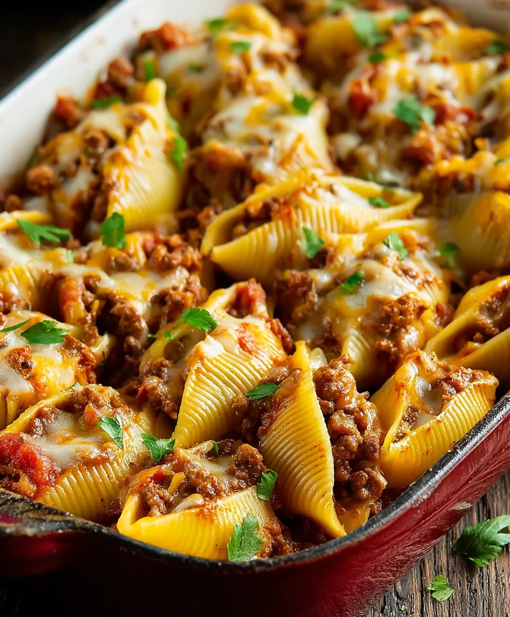 Easy Beef Taco Stuffed Shells-Family Favorite