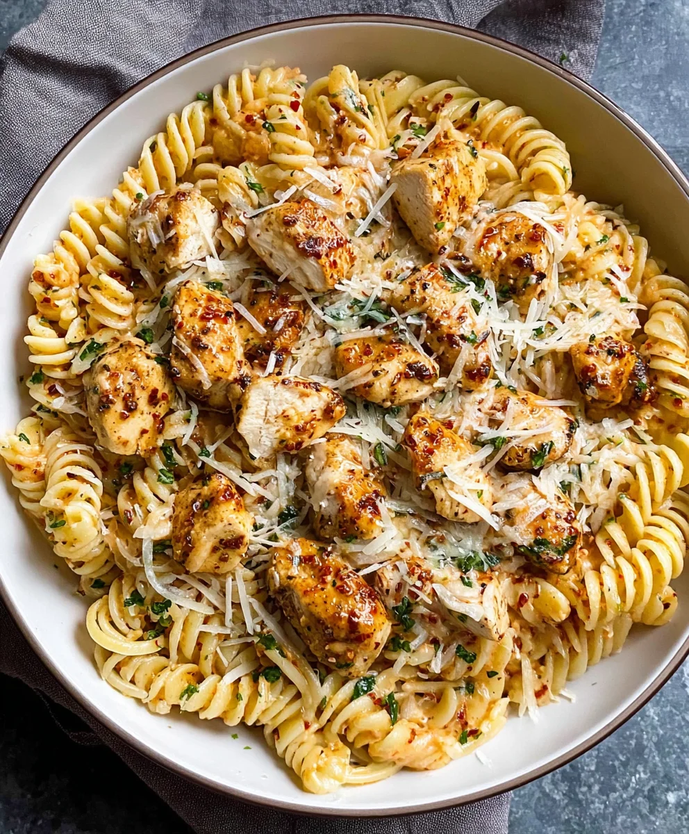 Healthy Garlic Parmesan Chicken Pasta Recipe