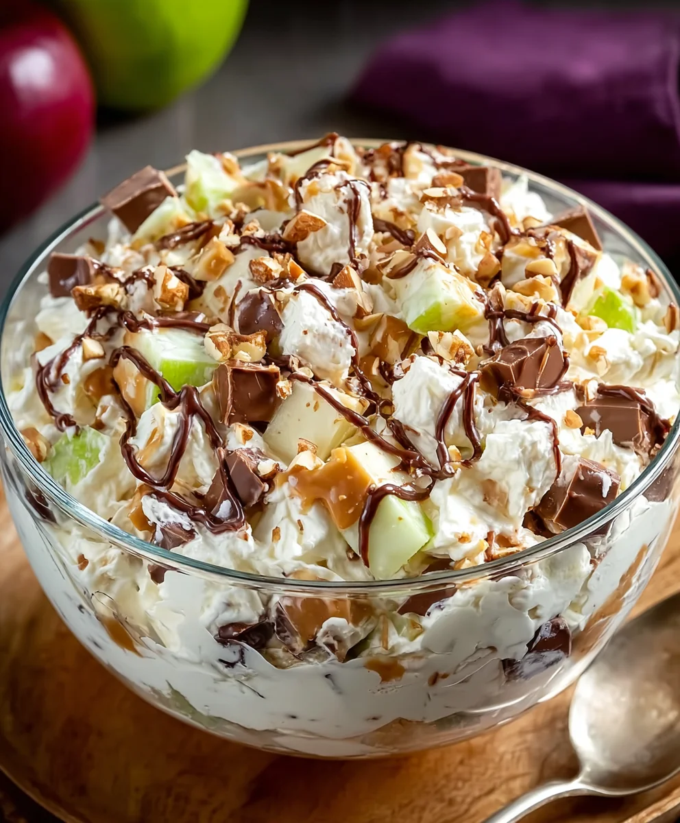Easy Snickers Salad Recipe- Decadent Dessert Salad