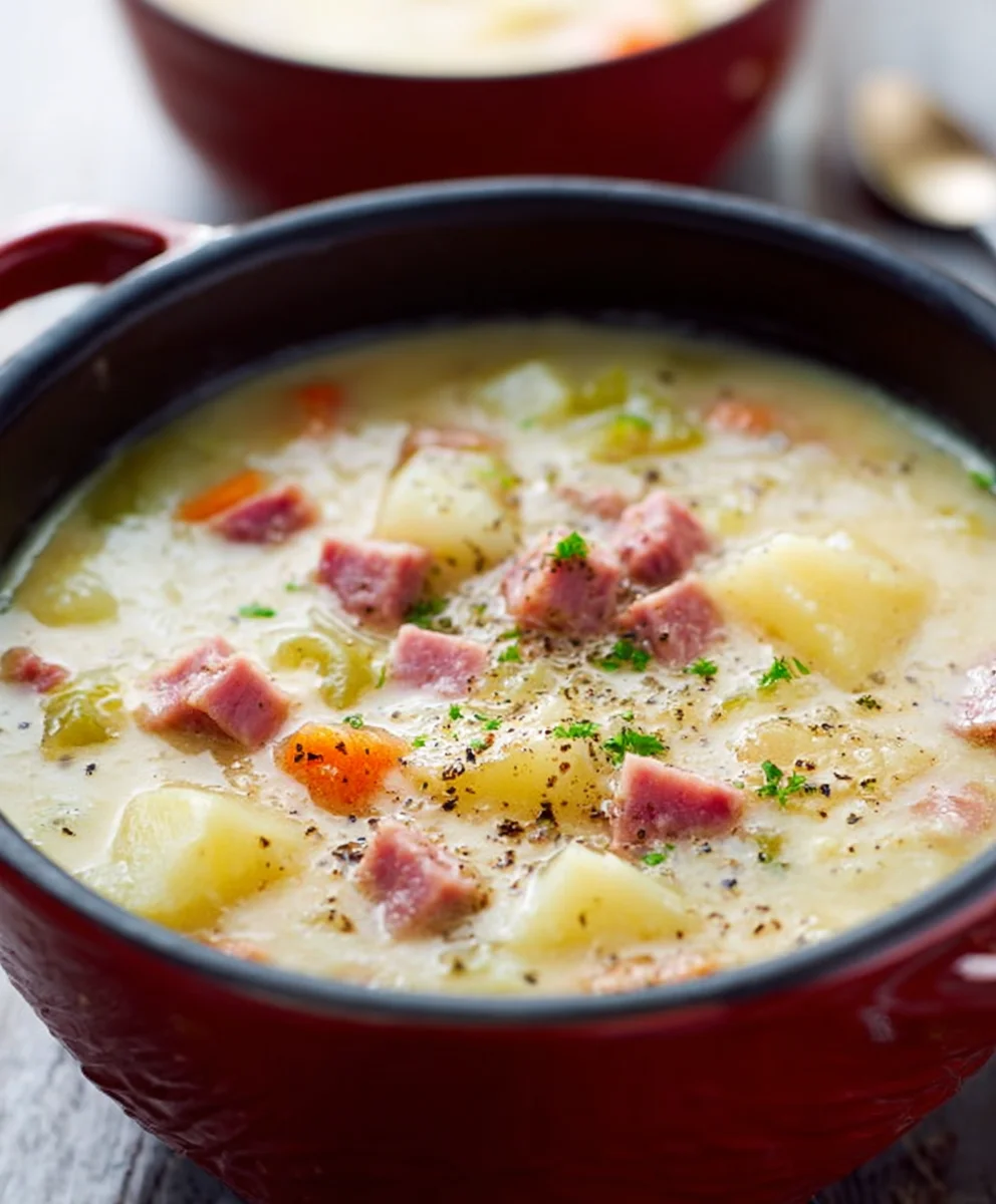Easy Comforting Beef Beef Ham Potato Soup Recipe