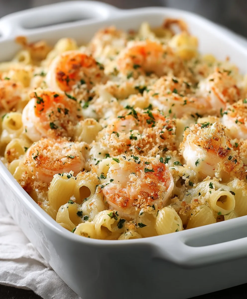 Shrimp Scampi Pasta Bake - Easy Dinner Delight