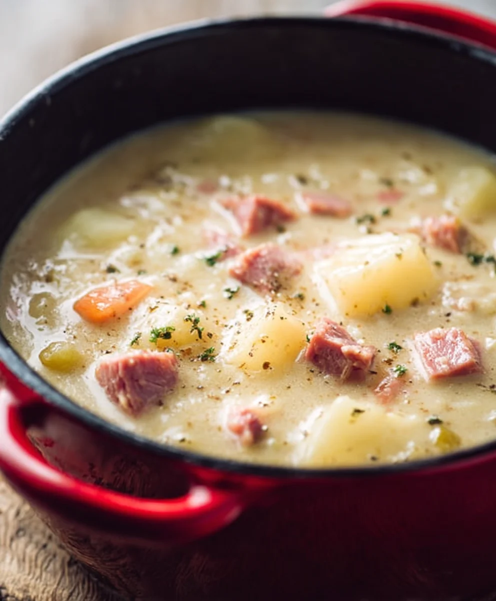 Easy Comforting Beef Beef Ham Potato Soup Recipe