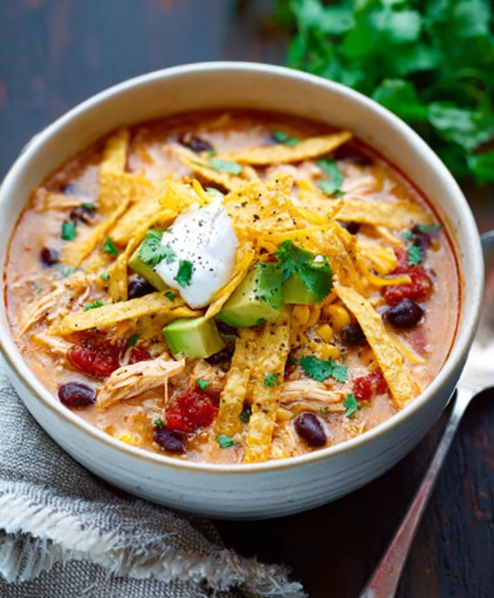 Easy Crockpot Chicken Tortilla Soup Recipe - Flavorful & Quick