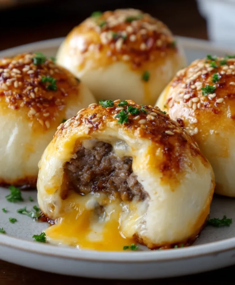 Garlic Parmesan Cheeseburger Bombs-Easy Beef Bites