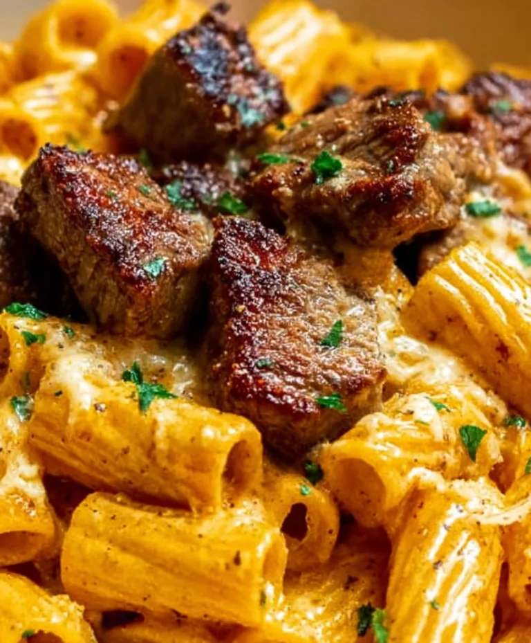 Cajun Steak Tips Rigatoni – Cheesy Parmesan Comfort