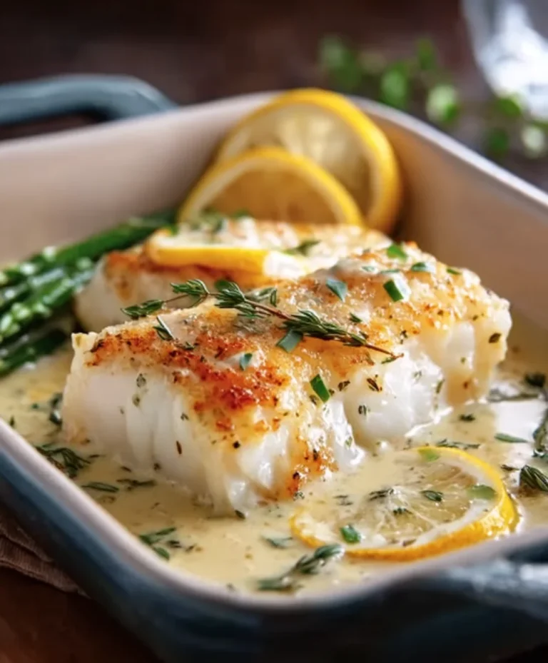 Easy Baked Cod Coconut Lemon Cream Sauce Recipe