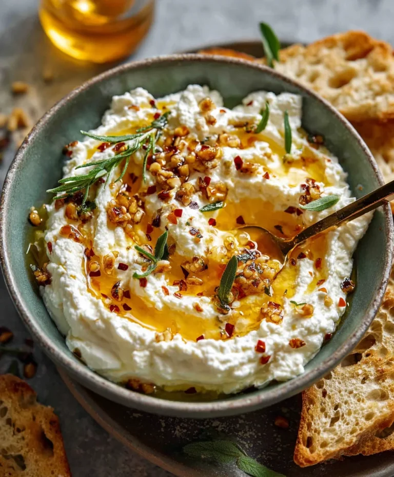 Spicy Ricotta Hot Honey Dip-Creamy & Delicious