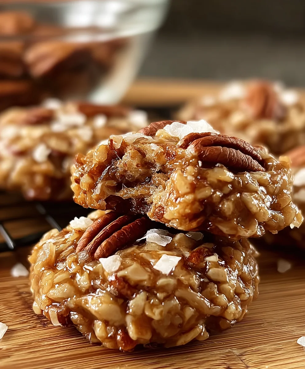 No Bake Pecan Coconut Praline Cookies Delight