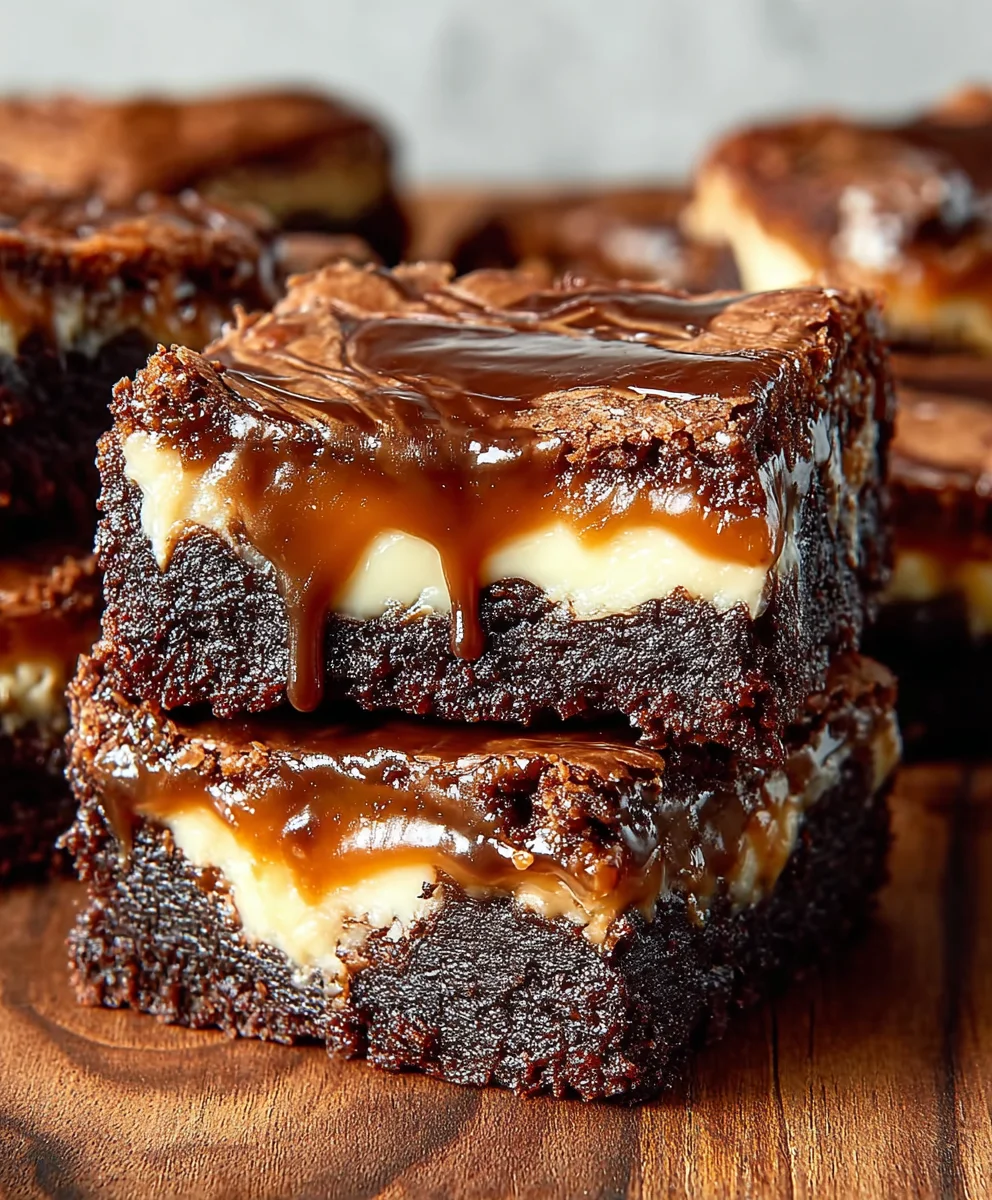 Caramel Nutella Cheesecake Brownies - Decadent Recipe