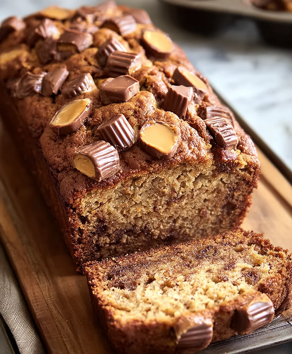Reeses Peanut Butter Banana Bread Recipe-Easy Treat