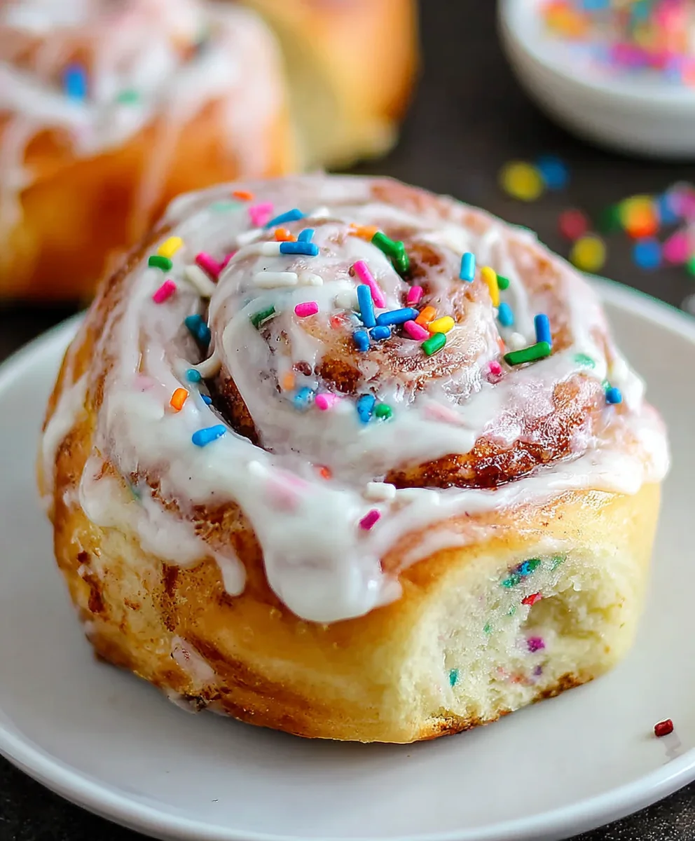 Funfetti Cinnamon Rolls- Sprinkles Baked Deliciousness