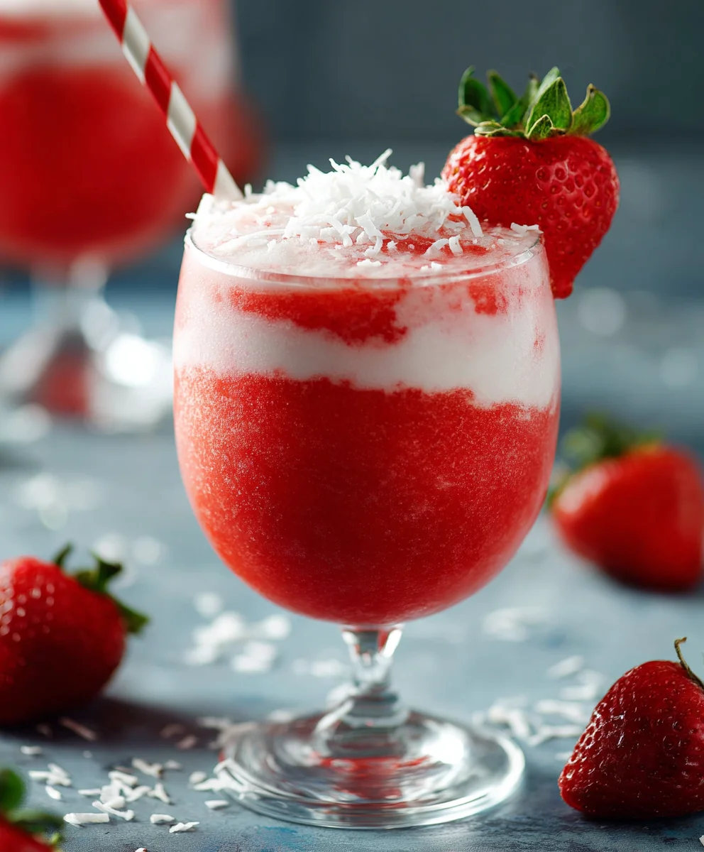 Strawberry Coconut Daiquiri- Refreshing Non-Non-Non-Alcoholic Alternativeic Treat
