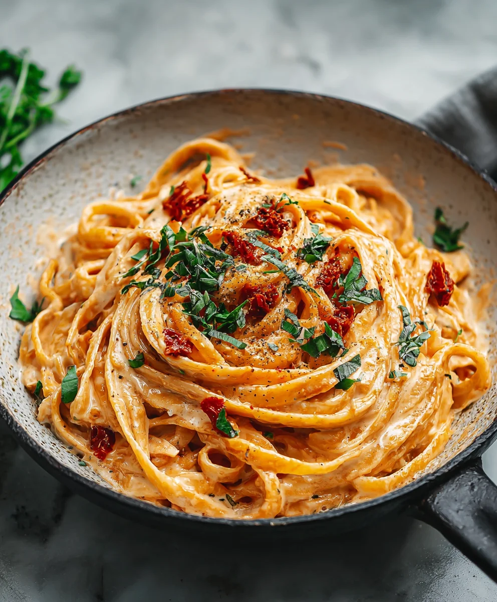 Creamy Vegan Sun-Dried Tomato Pasta Recipe