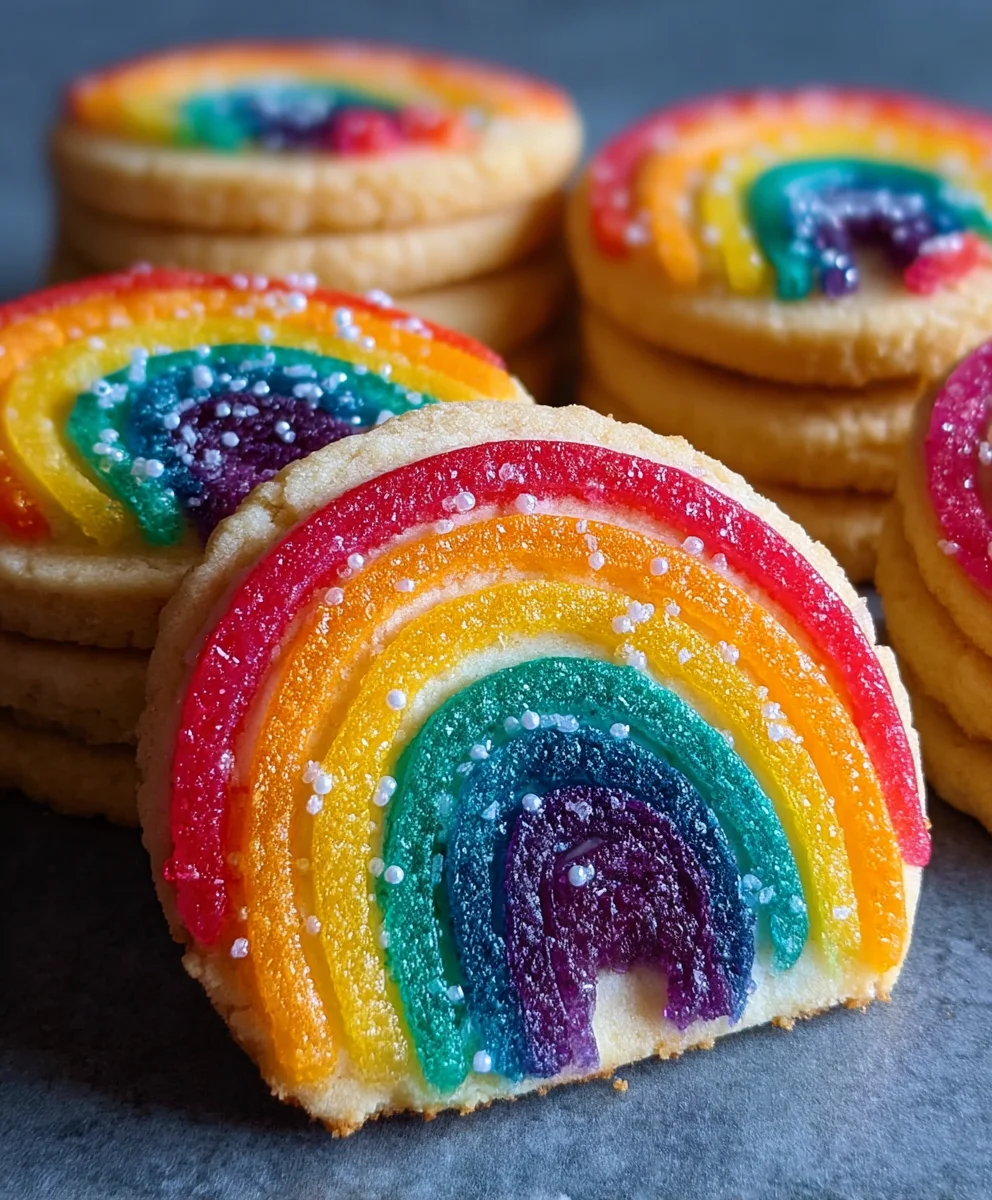 Piped Rainbow Shortbread Cookies- Easy & Fun Bake