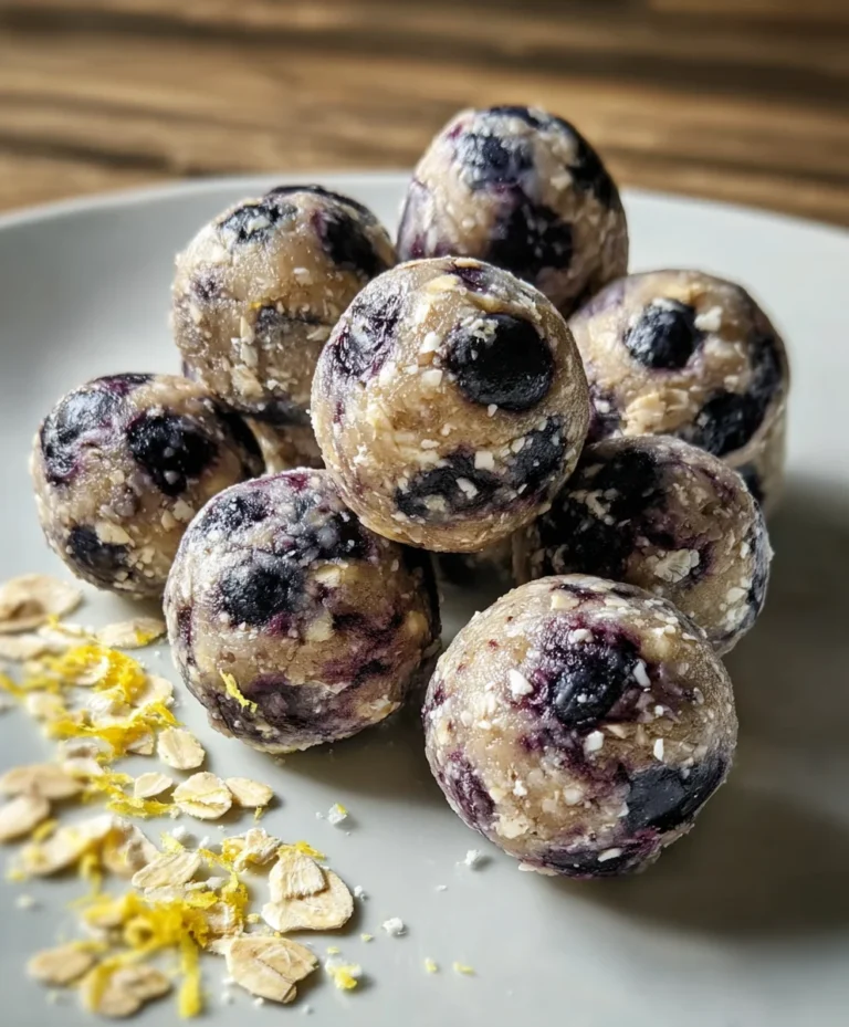 No-Bake Lemon Blueberry Protein Bites Recipe