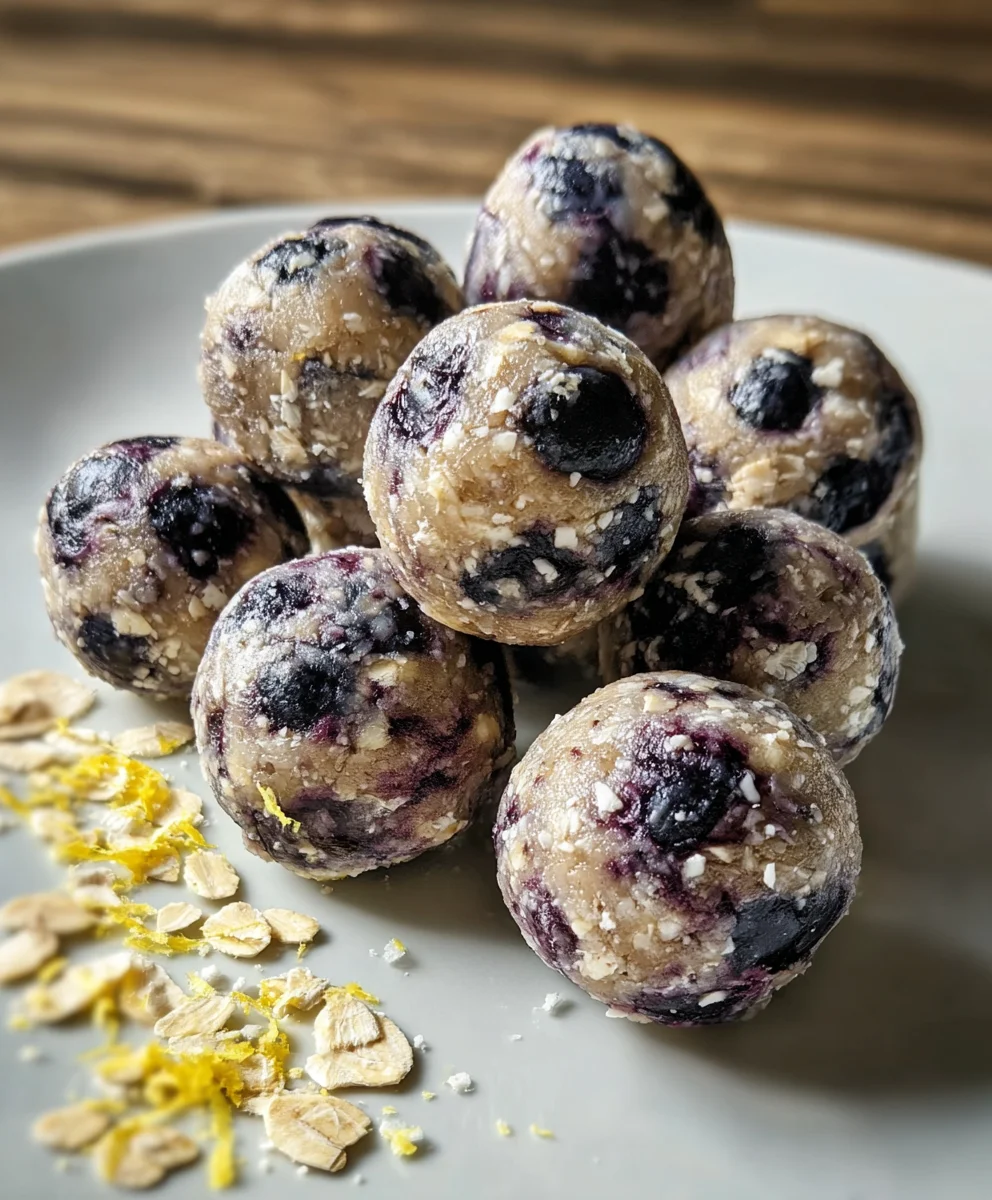 No-Bake Lemon Blueberry Protein Bites Recipe