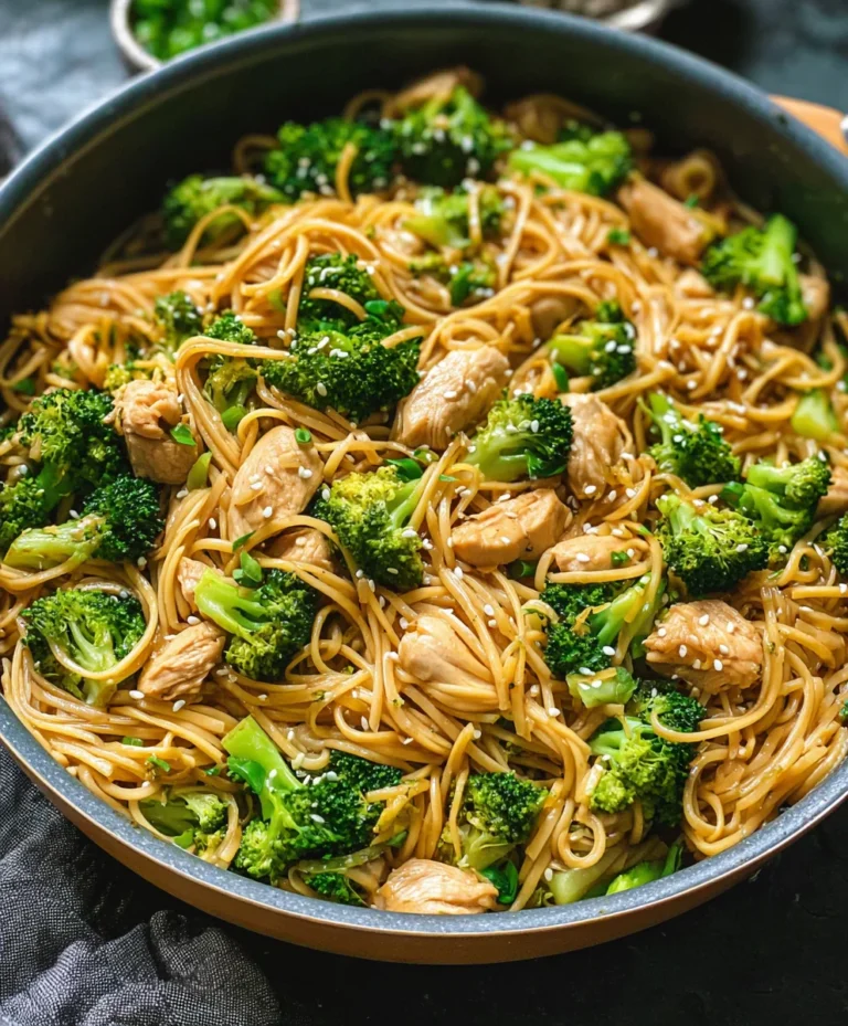 Healthy Sesame Chicken Noodles with Broccoli