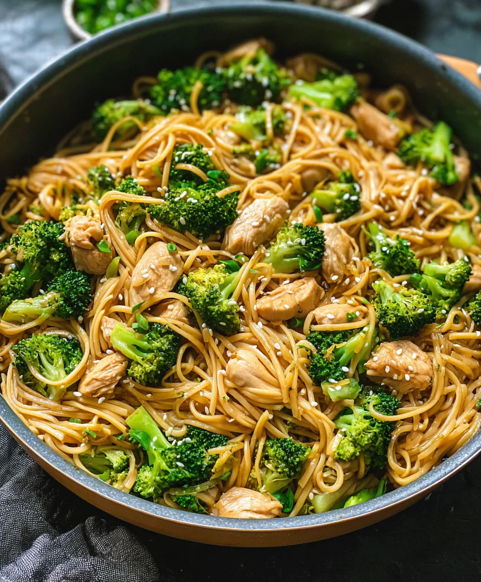 Healthy Sesame Chicken Noodles with Broccoli
