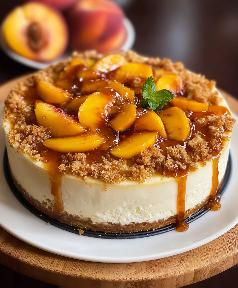 Peach Cobbler Cheesecake-Decadent Dessert Recipe