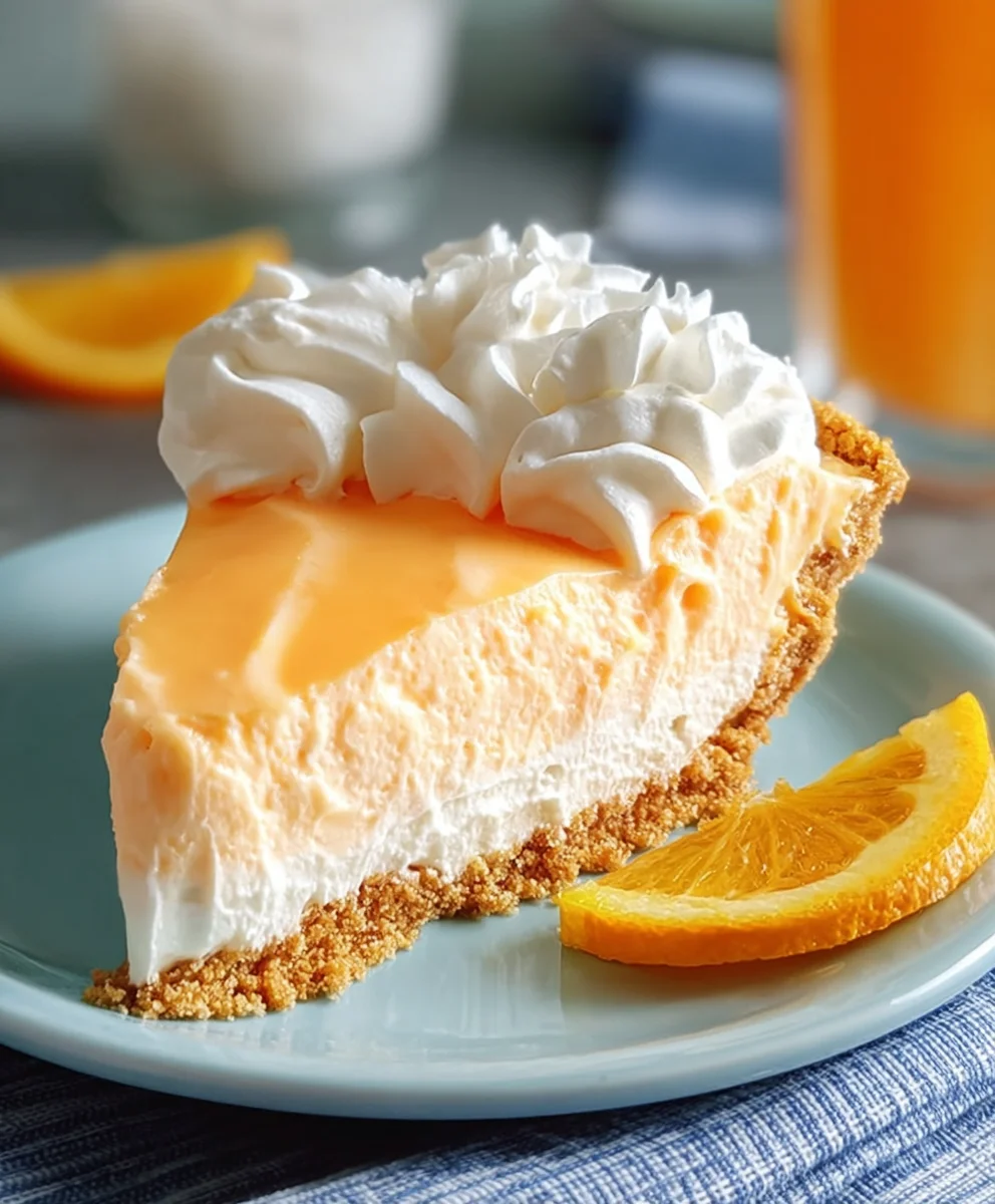 Jello Creamsicle Pie-Easy No-Bake Summer Treat