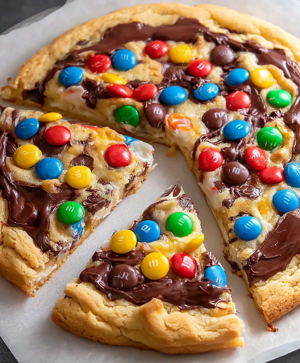 M&M Cookie Pizza Recipe-Decadent Dessert Fun
