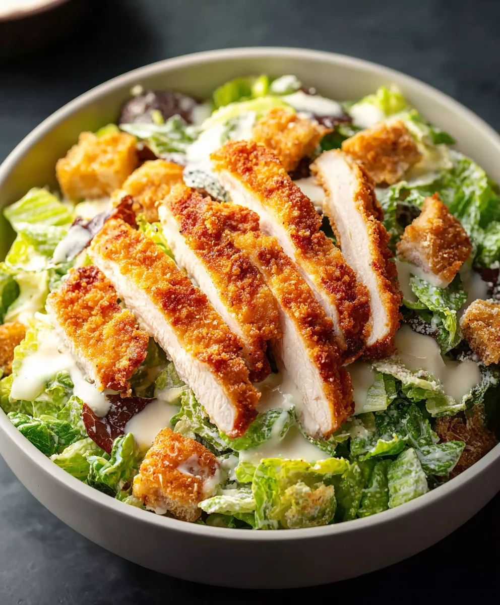 Extra Crispy Chicken Caesar Salad-Best Recipe