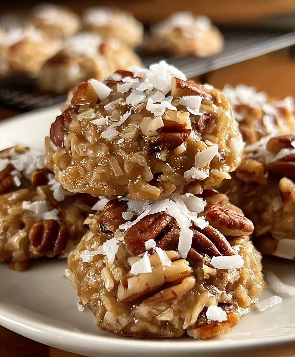 No Bake Pecan Coconut Praline Cookies Delight
