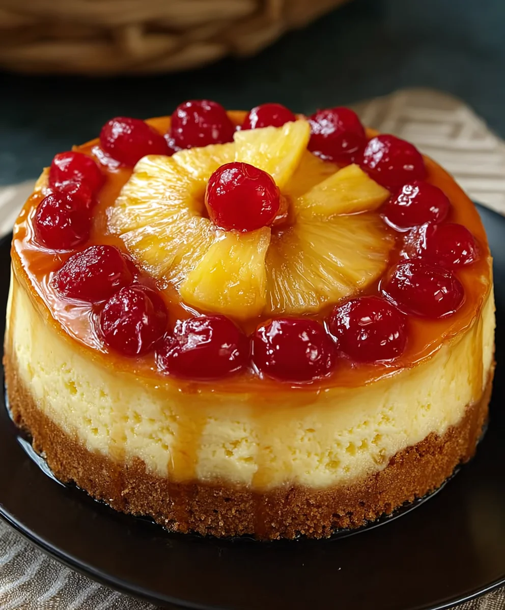 Pineapple Upside Down Cheesecake - Easy Dessert