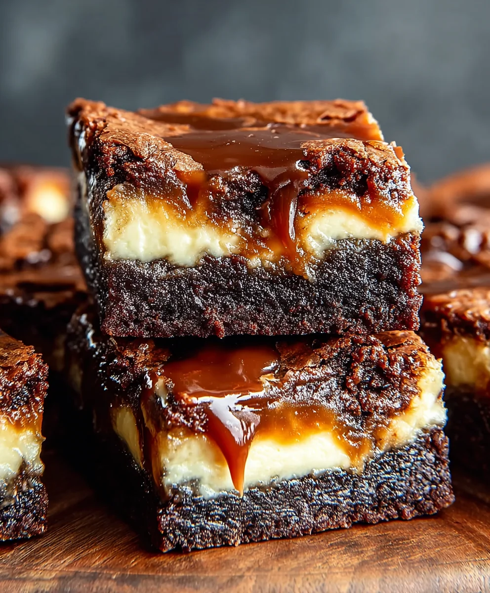 Caramel Nutella Cheesecake Brownies - Decadent Recipe