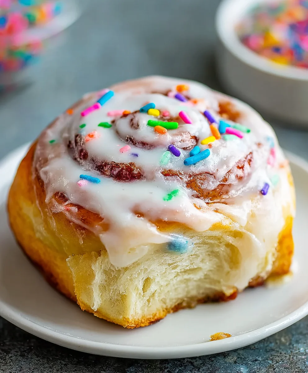 Funfetti Cinnamon Rolls- Sprinkles Baked Deliciousness