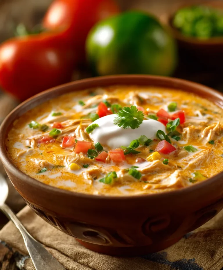 Creamy Chicken Enchilada Soup- Easy & Flavorful Recipe