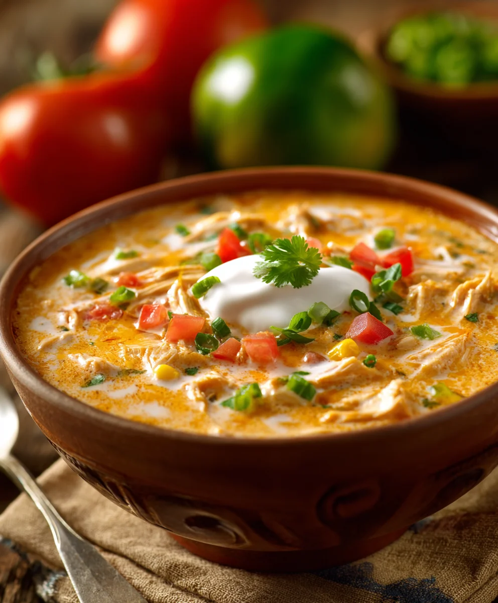 Creamy Chicken Enchilada Soup- Easy & Flavorful Recipe