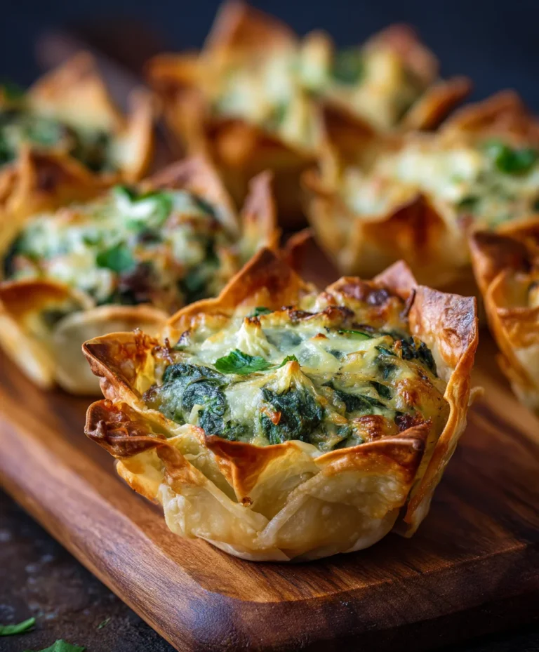 Spinach Artichoke Wonton Cups Delicious & Easy